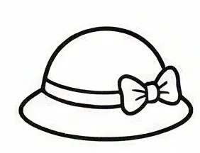 a drawing of a hat with a bow.webp
